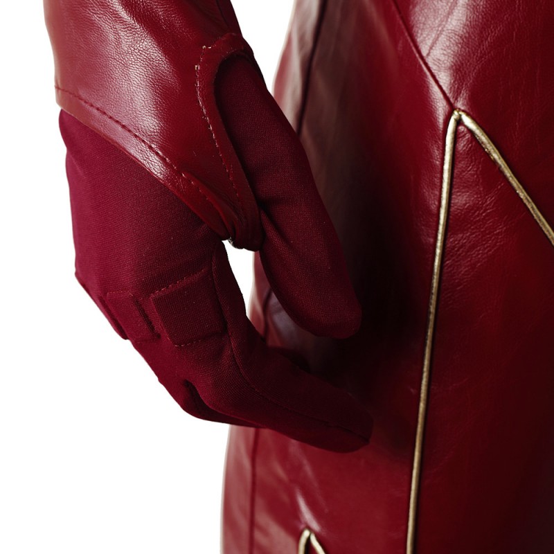 TF Season 4 Barry Allen Cosplay Costume Leather Deluxe Suit