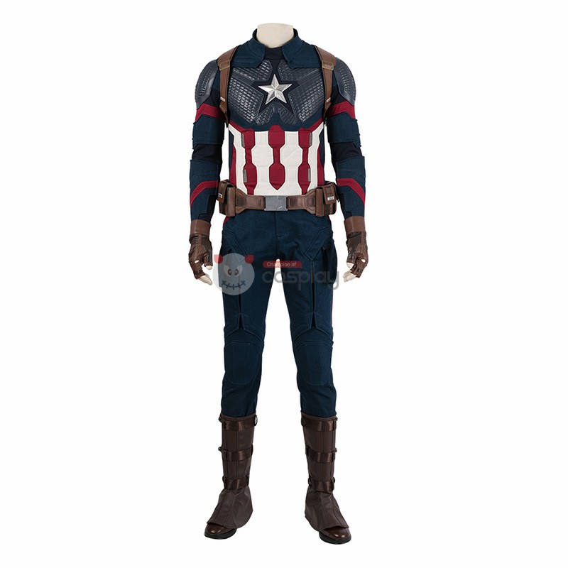 Avengers 4 Endgame Captain America Steven Rogers Cosplay Costume Full Suit 