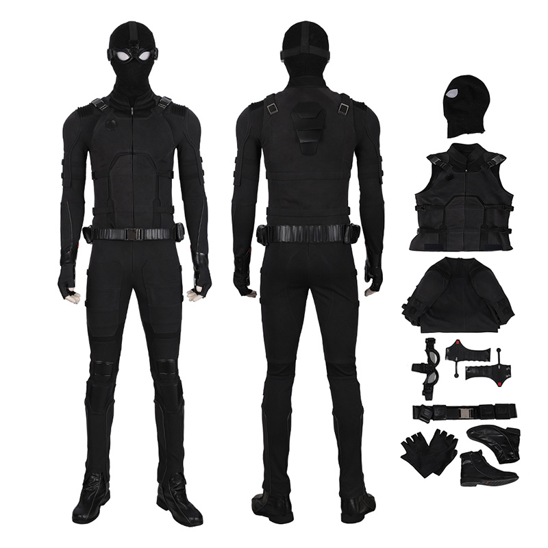 Customize Man Far From Home Noir Stealth Suit Cosplay Costume Halloween Outfit