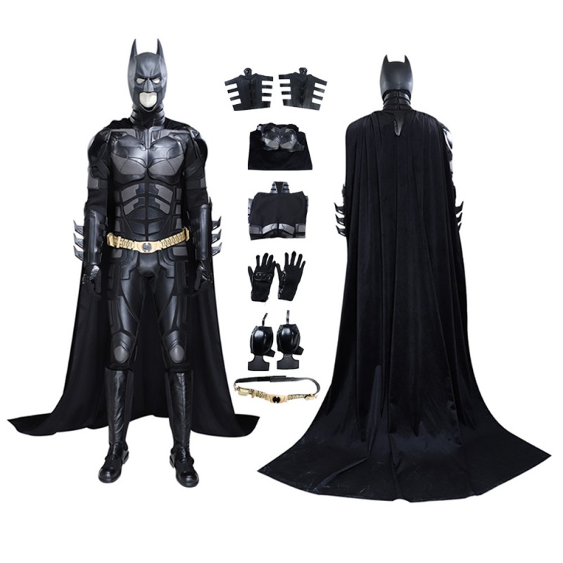 Knight Bruce Costume Christian Bale Halloween Suit Black Cosplay Outfits