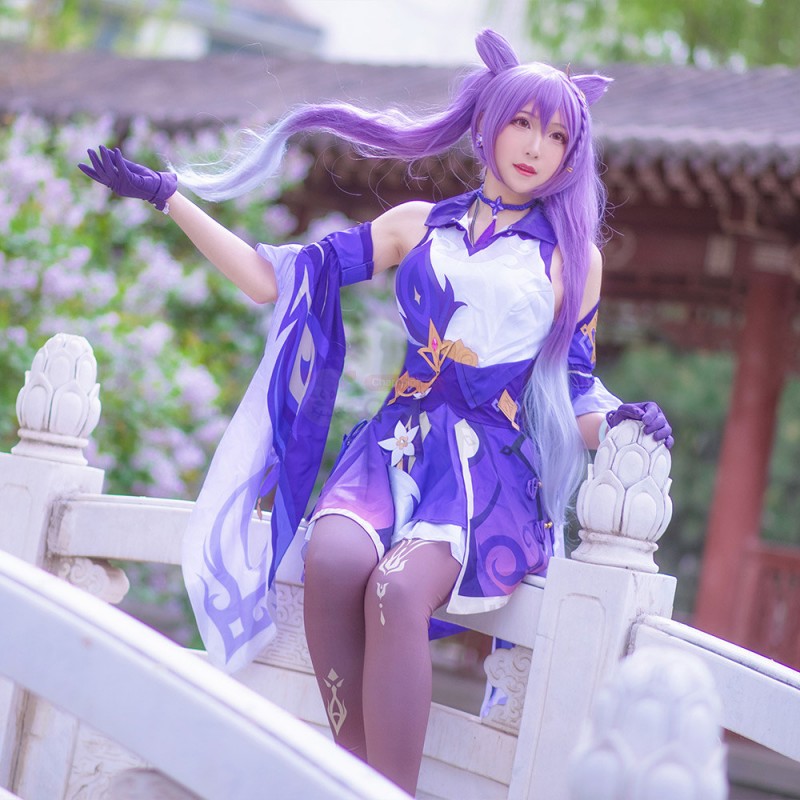 Game Genshin Impact Keqing Cosplay Costume