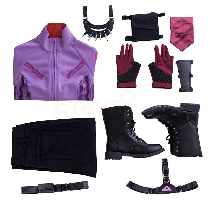 Clearance Sale - Female Large Size with 6 US Shoes Hawkeye Kate Bishop Cosplay Costume Upgraded Version