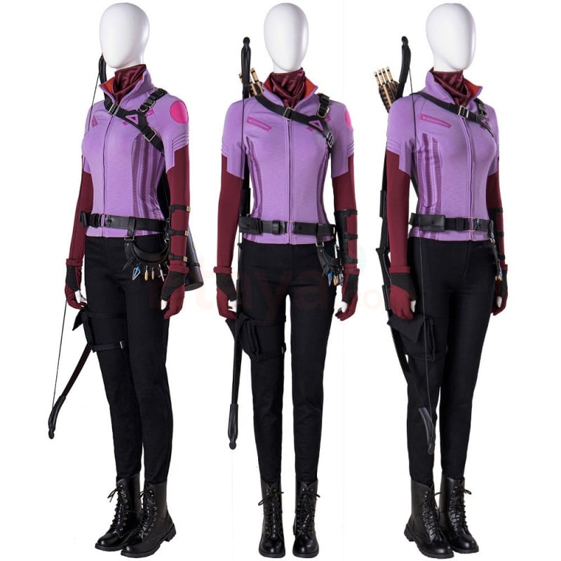 Clearance Sale - Female Large Size with 6 US Shoes Hawkeye Kate Bishop Cosplay Costume Upgraded Version