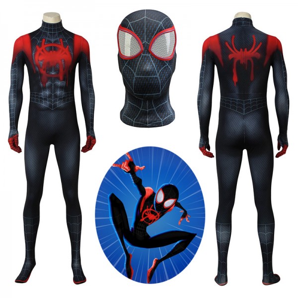 Into The Spider Verse Spiderman Kids Costume Miles Morales Cosplay