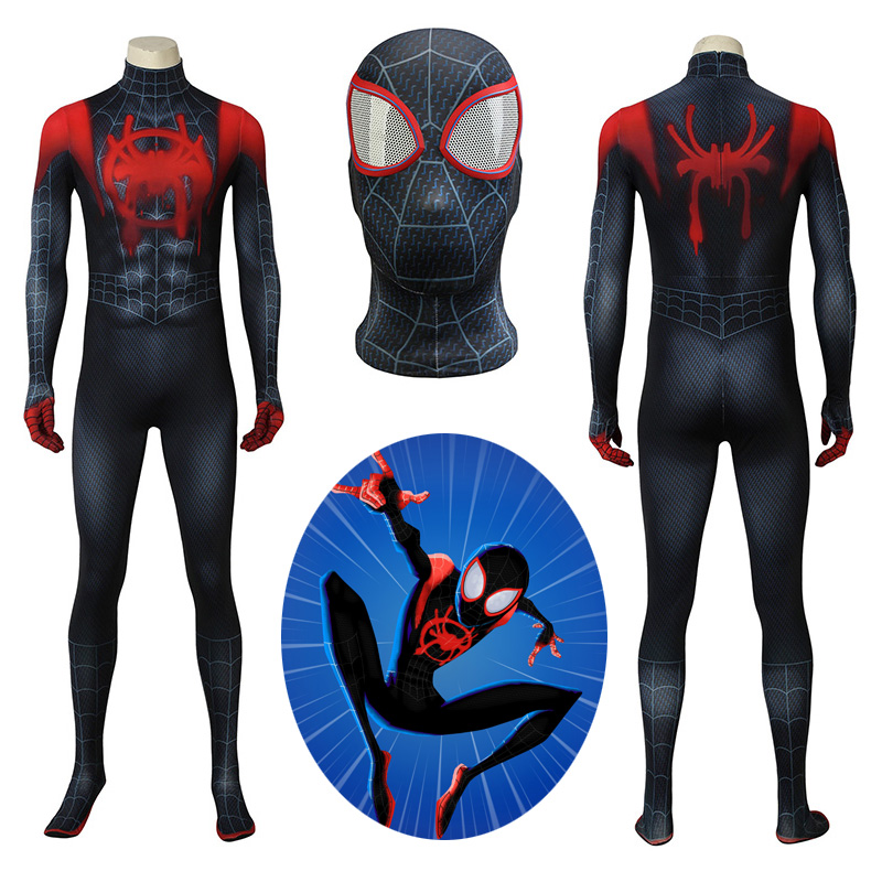 Kids Black Spiderman Cosplay Costume Miles Morales Spider-Man