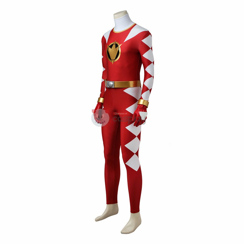 Power Rangers Dino Thunder Red Dino Ranger Conner McKnight Cosplay Costumes