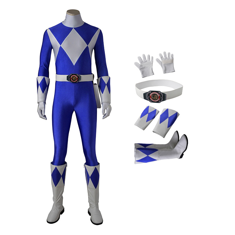 Dan Tricera Ranger Costume Blue Mighty Morphin' Power Rangers Cosplay ...