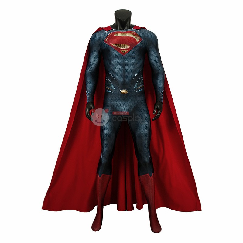 Superman Man of Steel Clark Kent Cosplay Costume Zentai Bodysuit Jumpsuit Cape