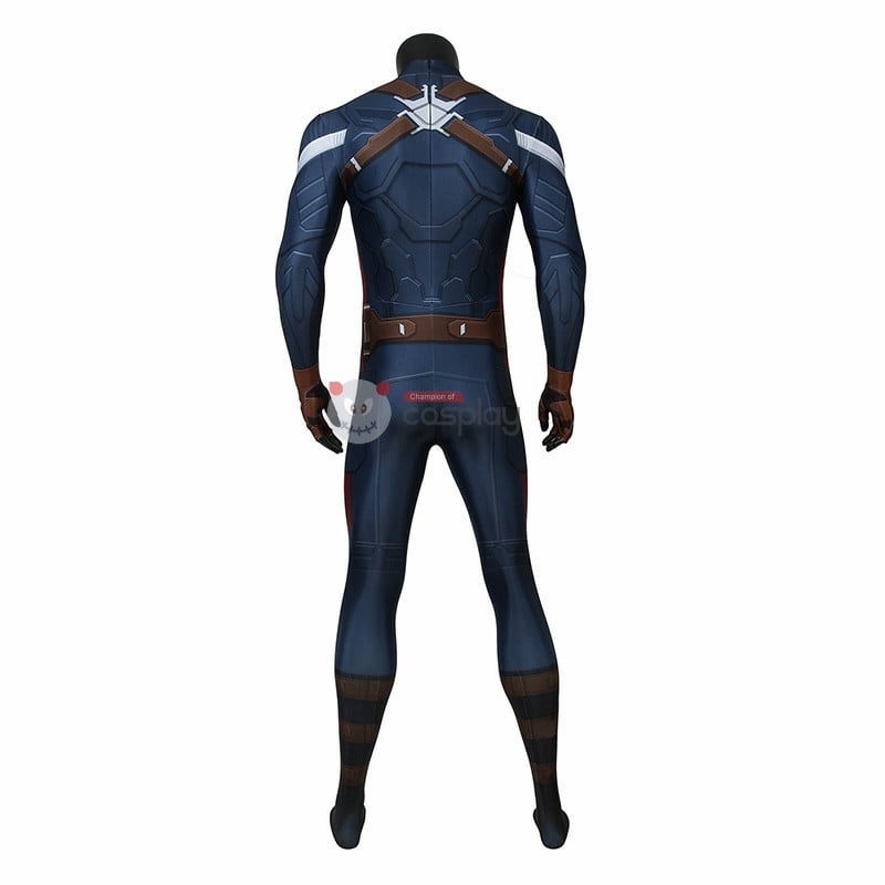 Captain America Costume Steve Rogers Jumpsuit Bodysuit Cosplay