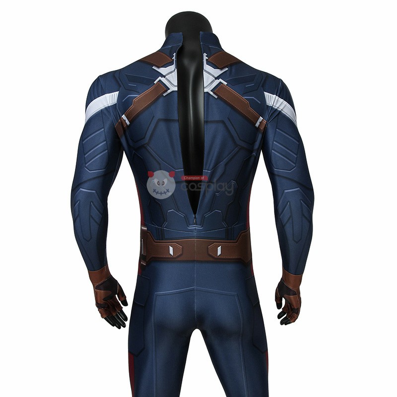 Captain America Costume Steve Rogers Jumpsuit Bodysuit Cosplay