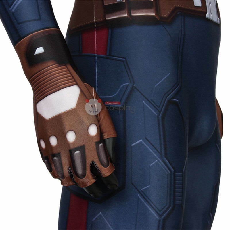 Captain America Costume Steve Rogers Jumpsuit Bodysuit Cosplay