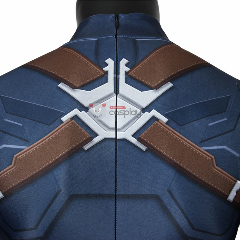 Captain America Costume Steve Rogers Jumpsuit Bodysuit Cosplay