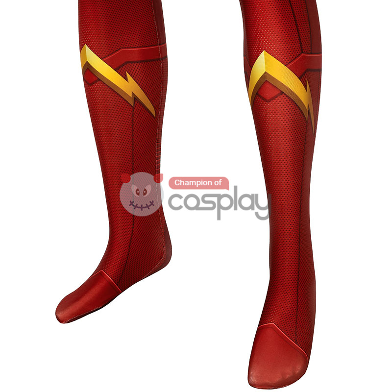 Kids Flash Costume Barry Allen Jumpsuit The Flash Season 6 Zentai Cosplay Costume