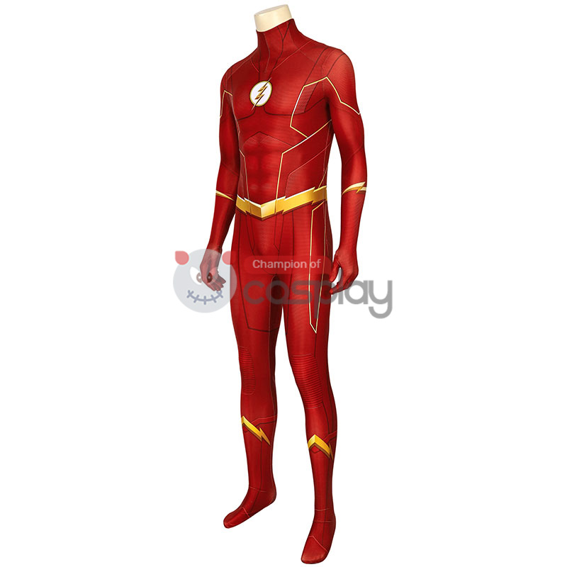 Barry Allen Jumpsuit Red Champion Cosplay Costumes
