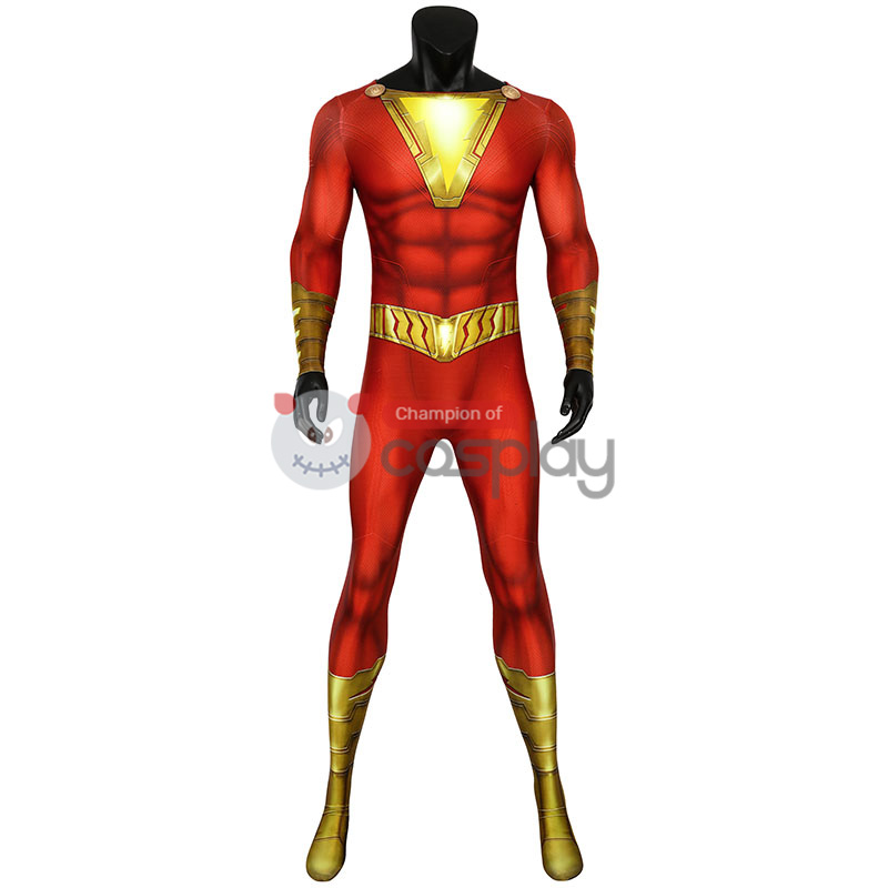 Shazam Jumpsuit DC Comics Billy Batson Cosplay Costume