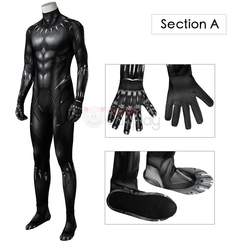 Black Panther Jumpsuit T'Challa Cosplay Costumes