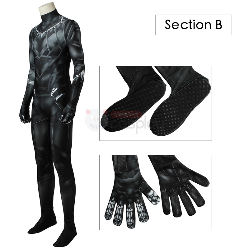 Black Panther Jumpsuit T'Challa Cosplay Costumes