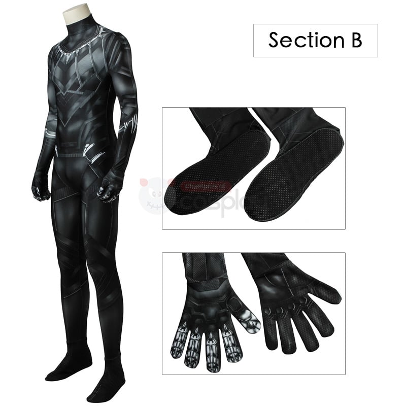 Black Panther Jumpsuit T'Challa Cosplay Costumes