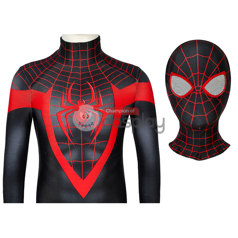 Kids Ultimate Spider Man Cosplay Costume Spiderman PS5 Miles Morales Jumpsuit