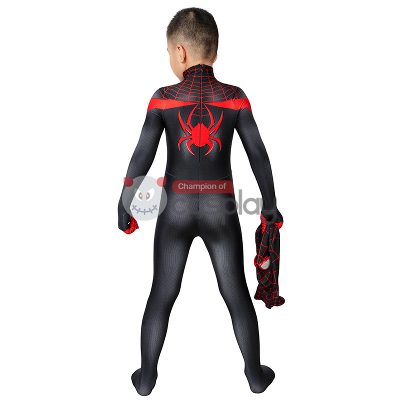 Kids Ultimate Spider Man Cosplay Costume Spiderman PS5 Miles Morales Jumpsuit