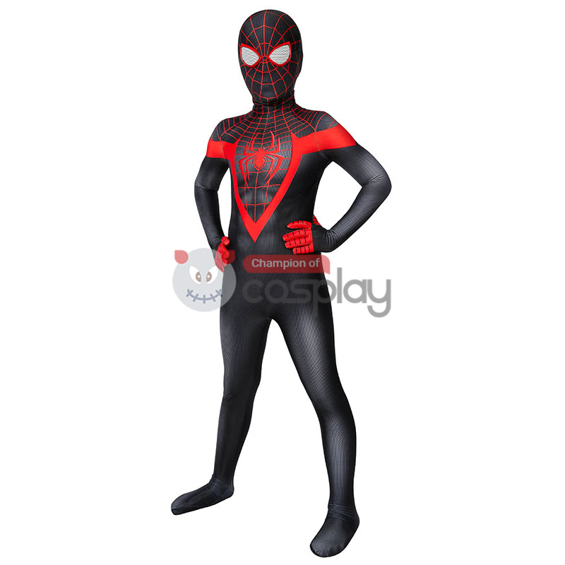 Kids Ultimate Spider Man Cosplay Costume Spiderman PS5 Miles Morales Jumpsuit