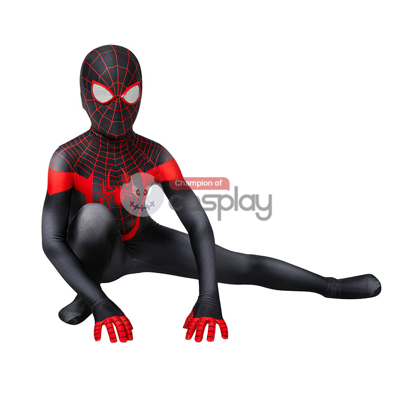 Kids Ultimate Spider Man Cosplay Costume Spiderman PS5 Miles Morales Jumpsuit
