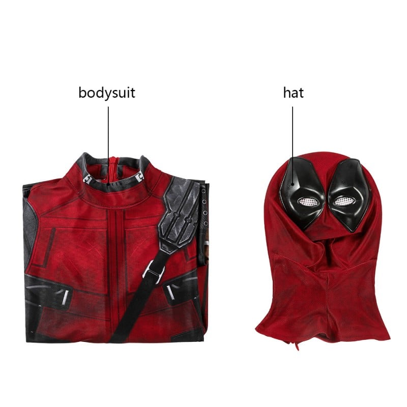 Kids Deadpool Cosplay Costume full set Jumpsuit