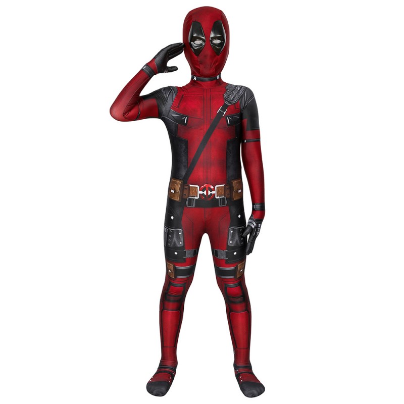 Ready To Ship for Kids Deadpool Cosplay Costume Deadpool Jumpsuit