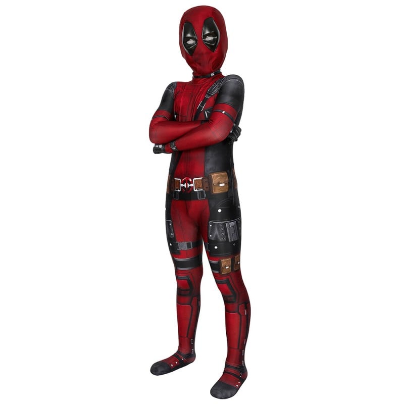 Kids Deadpool Cosplay Costume full set Jumpsuit