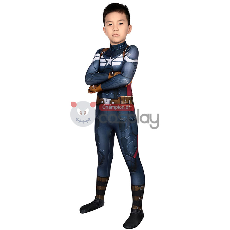 Captain America The Winter Soldier Steve Rogers Cosplay Jumpsuit for Kids