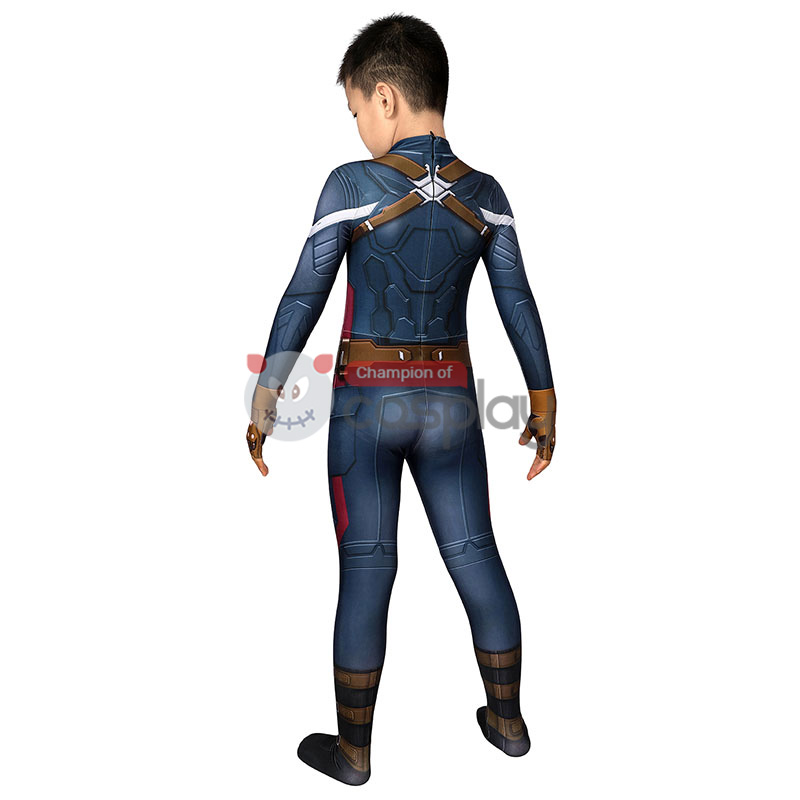 Captain America The Winter Soldier Steve Rogers Cosplay Jumpsuit for Kids