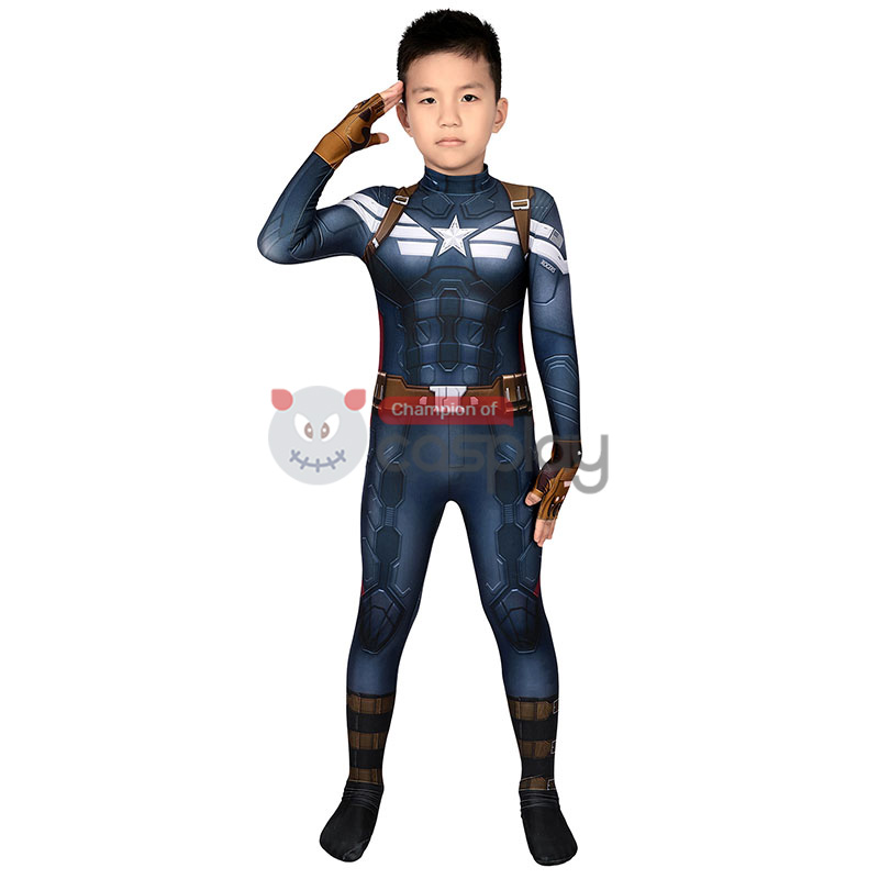 Captain America The Winter Soldier Steve Rogers Cosplay Jumpsuit for Kids