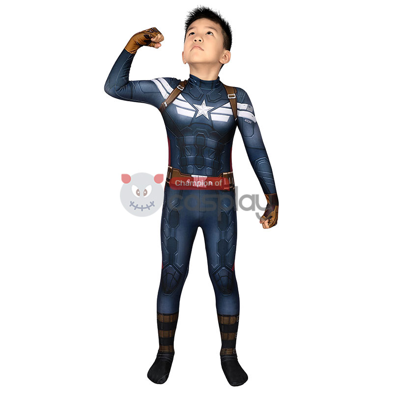 Captain America The Winter Soldier Steve Rogers Cosplay Jumpsuit for Kids