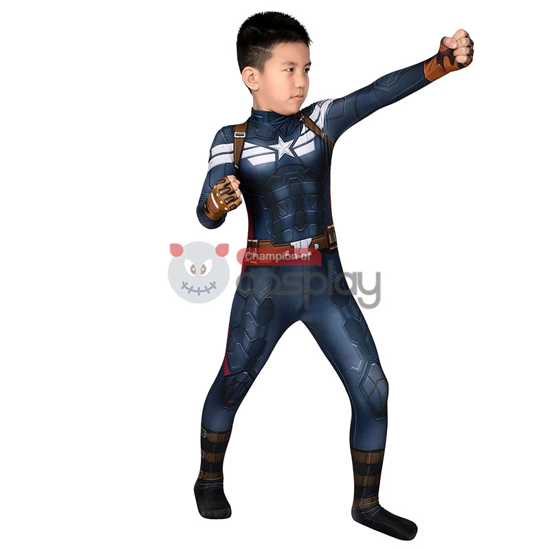 Captain America The Winter Soldier Steve Rogers Cosplay Jumpsuit for Kids