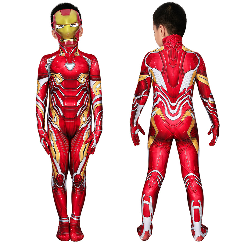 Iron Man Jumpsuit The Avengers Tony Stark Cosplay Costume for Kids