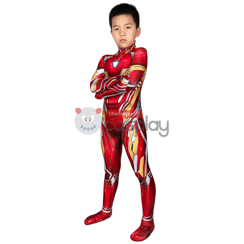 Iron Man Jumpsuit The Avengers Tony Stark Cosplay Costume for Kids