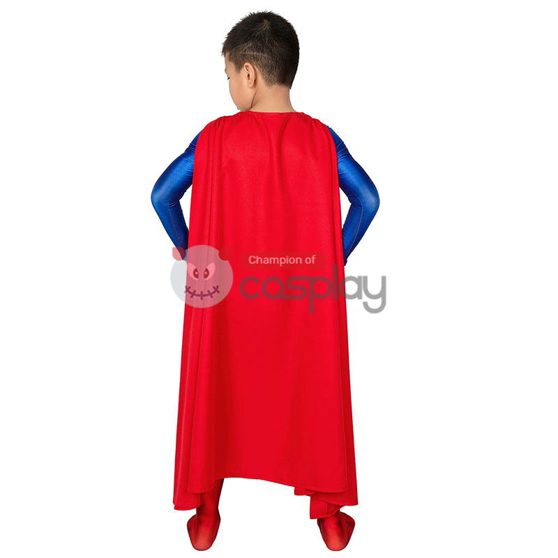 Crisis on Infinite Earths Superman Kal-El Cosplay Costume Clark Kent Jumpsuit for Kids
