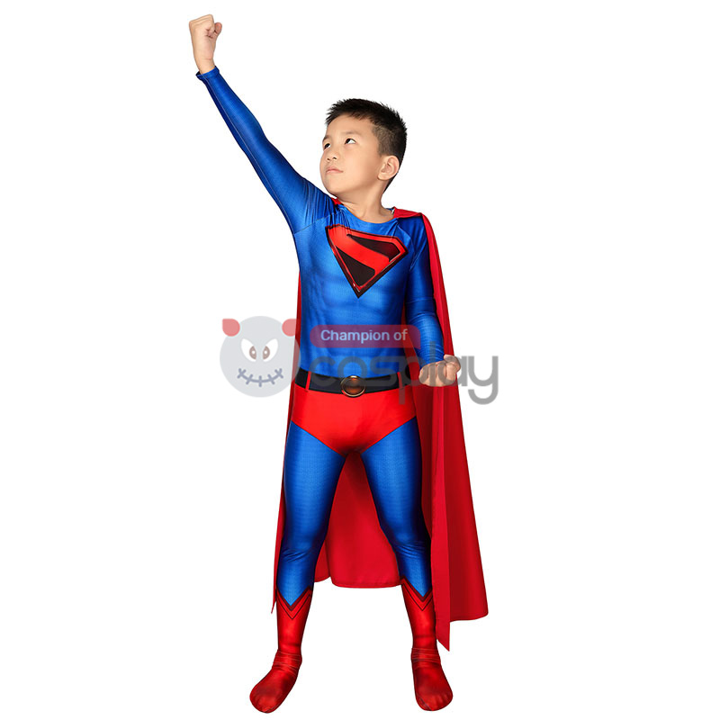 Kids Clark Kent Jumpsuit Halloween Cosplay Suit