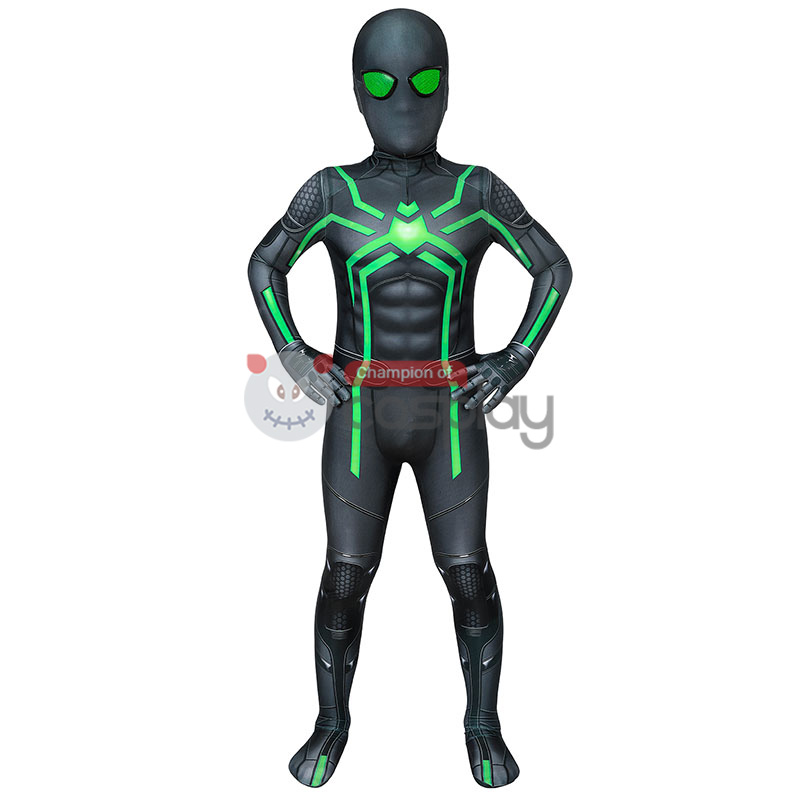 Spider Man Stealth Big Time Cosplay Costume Spiderman Jumpsuit for Kids