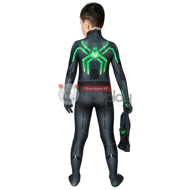 Spider Man Stealth Big Time Cosplay Costume Spiderman Jumpsuit for Kids
