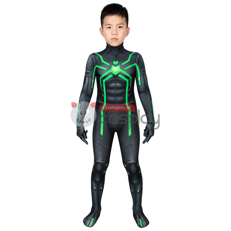 Spider Man Stealth Big Time Cosplay Costume Spiderman Jumpsuit for Kids