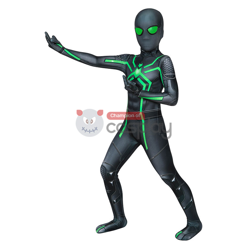 Spider Man Stealth Big Time Cosplay Costume Spiderman Jumpsuit for Kids
