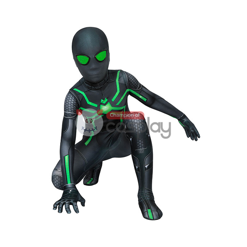 Spider Man Stealth Big Time Cosplay Costume Spiderman Jumpsuit for Kids