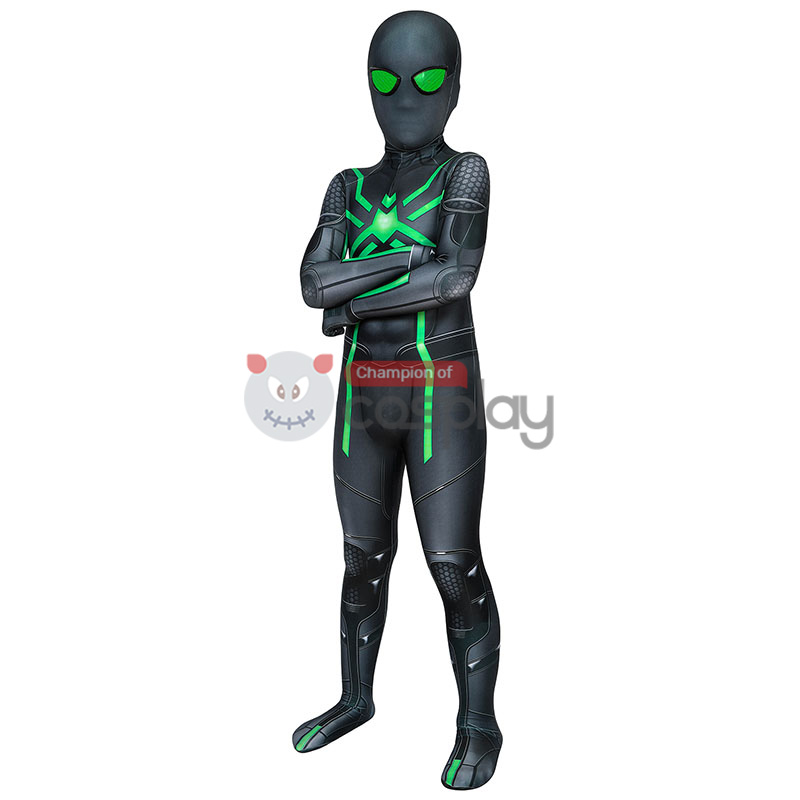 Spider Man Stealth Big Time Cosplay Costume Spiderman Jumpsuit for Kids