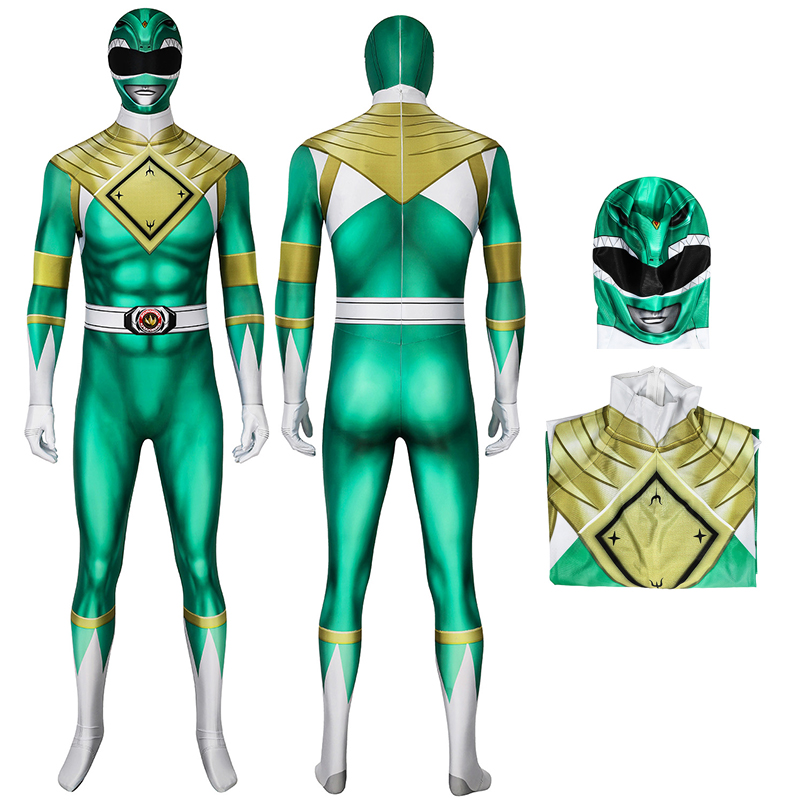 Ready To Ship Male Medium Size Green Mighty Morphin Power Rangers Jumpsuit