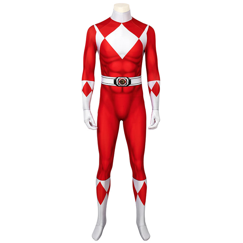 Adult Power Rangers Jumpsuit Mighty Morphin Power Rangers Cosplay Costume