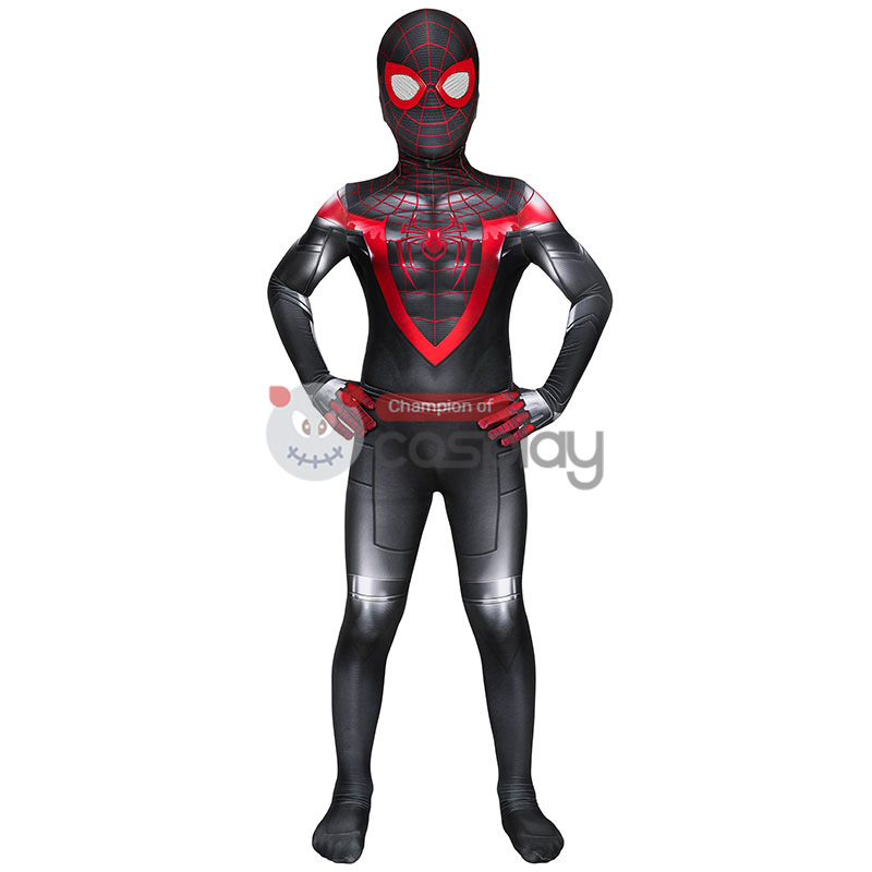 Spider Man Miles Morales Cosplay Costume Spiderman Jumpsuit for Kids