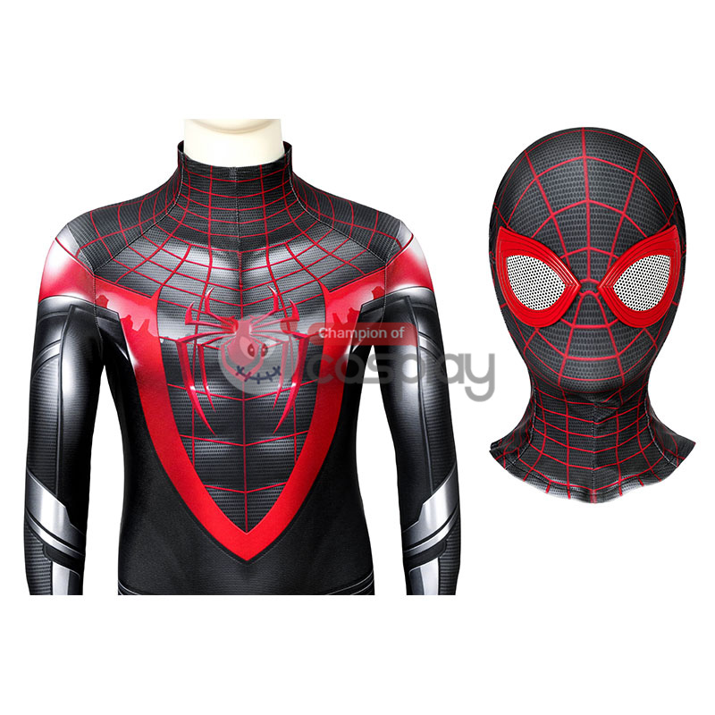 Spider Man Miles Morales Cosplay Costume Spiderman Jumpsuit for Kids