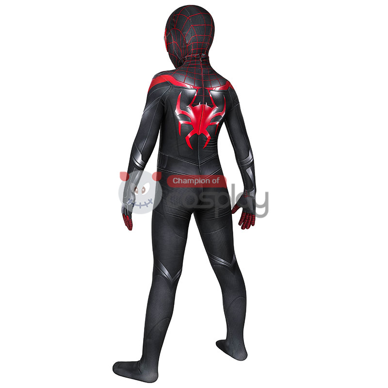 Spider Man Miles Morales Cosplay Costume Spiderman Jumpsuit for Kids