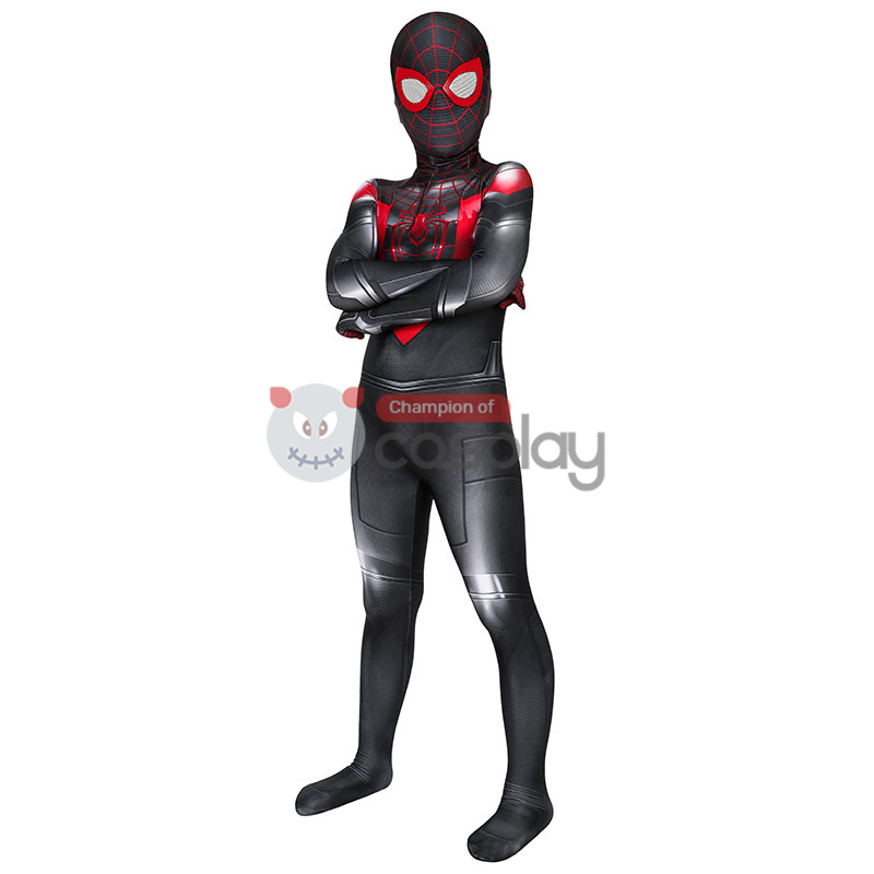 Spider Man Miles Morales Cosplay Costume Spiderman Jumpsuit for Kids